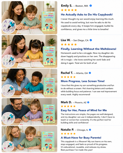 Reusable Grooved Handwriting Practice Books for Kids – 4-Book Set